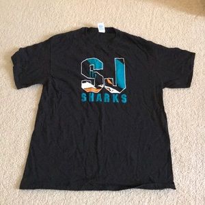 SAN JOSE SHARKS BLACK TEE HOCKEY